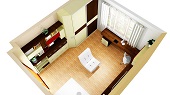 3D nvrh interiru dtskho pokoje v rodinnm dom z rznch hl