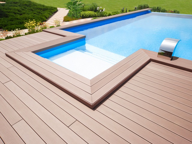 Zahradn terasa tvoen z materilu TWINSON u baznnu